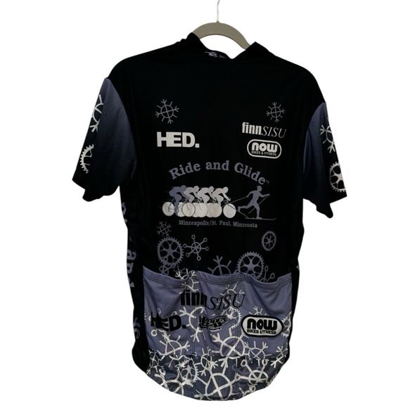 Hidden Bay Sports Cycling Jersey Women’s Size Large Black White Short Sleeve - Picture 3 of 11